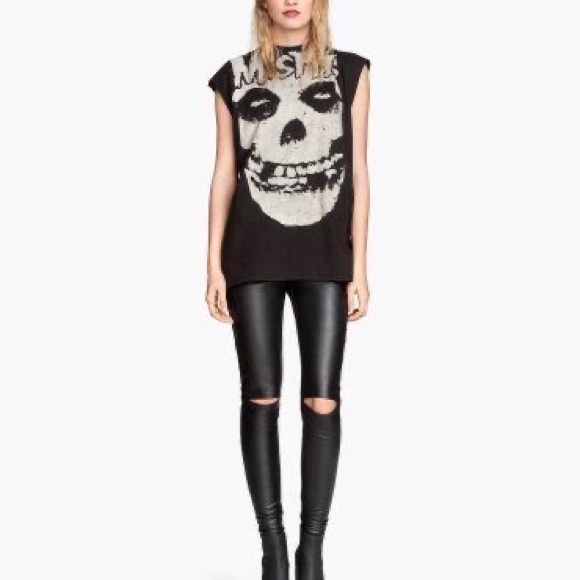 H&M Pants - DIVIDED rocker “Split Knee” Leggings  Sz M